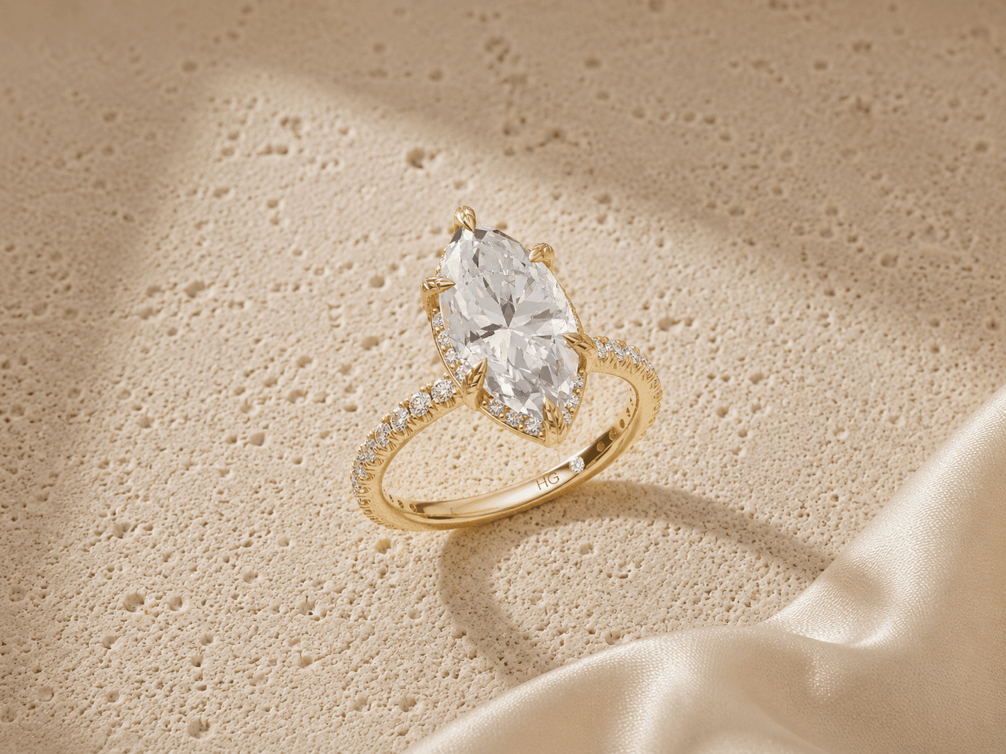 Sculptural Marquise ring