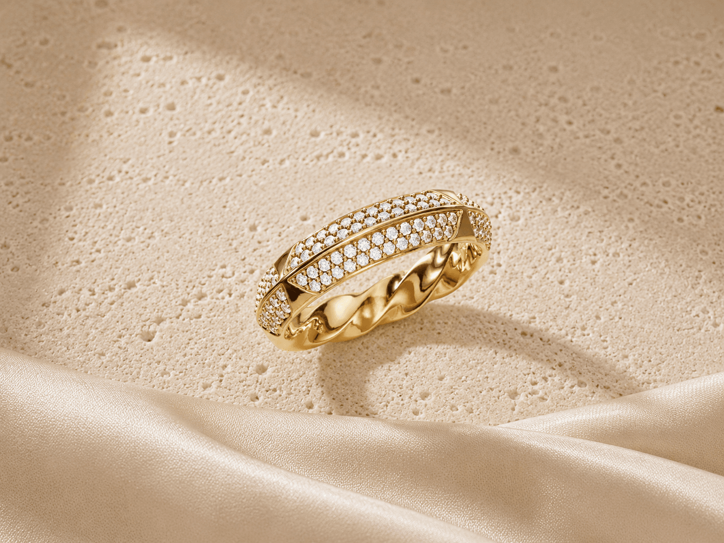 Sculpted Diamond Band ring
